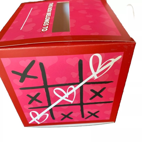 Kids Valentines Day Tic Tac Toe Mailbox And Cards 24 Pack With Stickers - Picture 3 of 8